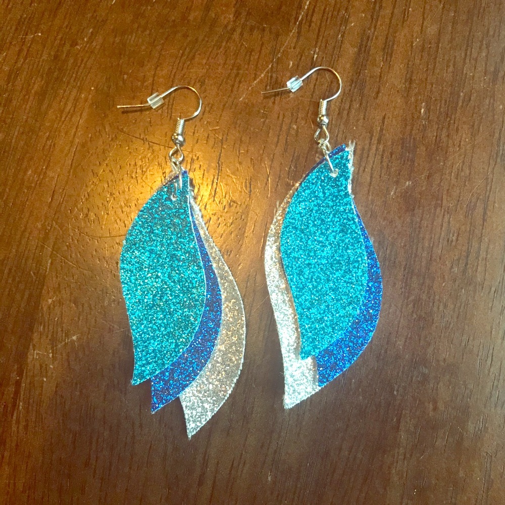 Glitter Faux Leather Earrings